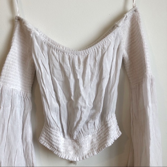 BAND OF GYPSIES Flare Sleeve Embroidered Crop Top - Picture 12 of 15